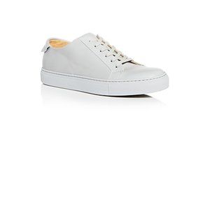 Collegium Men's Classic Pillar Leather Low-Top Sneakers- Light Gray